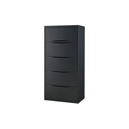 Global Equipment Interion    30" Premium Lateral File Cabinet 5 Drawer Black LF-305D-BLACK
